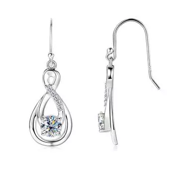Gica Gema Новые серьги-крючки Infinite Character Moissanite Temperament Drop в европейском и американском стиле 5.5mm*2 золотой