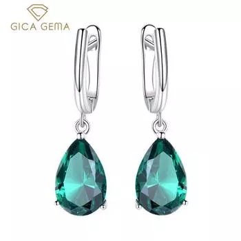 Gica Gema Новые ювелирные изделия из стерлингового серебра S925, форма воды, темперамент, элегантные серьги-гвоздики для женщин, изысканные ювелирные изделия высокого качества, подарок на День святого Валентина 925 Silver синий