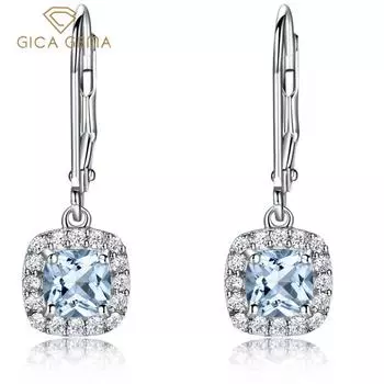 Gica Gema Новые ювелирные изделия из стерлингового серебра S925, синие квадратные геометрические серьги-гвоздики для женщин, изысканные ювелирные изделия высокого качества, подарок на День святого Валентина 925 Silver