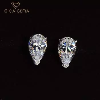 Gica Gema Новые ювелирные изделия S925 Стерлинговое серебро в форме воды 5*8 Модные классические серьги-гвоздики для женщин Изысканные высококачественные ювелирные изделия в подарок на День святого Валентина 925 Silver белый