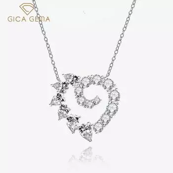 Gica Gema ожерелье из стерлингового серебра 925 пробы уникальный дизайн кулон в форме сердца романтические ювелирные изделия подарки для свадебной вечеринки новый тренд 925 Silver белый