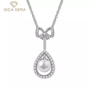 Gica Gema ожерелья из стерлингового серебра 925 пробы 14*14 мм кулон уникальный дизайн романтические изящные украшения подарки для свадебной вечеринки 925 Silver белый