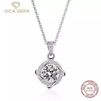 Gica Gema S925 новая вставка 1 карат циркон креативная мечта подвеска с ветряной мельницей девчачья цепочка на ключицу, чтобы подарить подруге подарок на день Святого Валентина 1ct белый