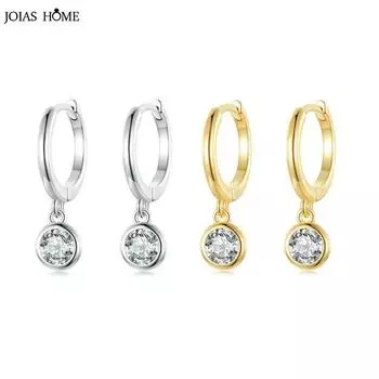 Gica Gema Серьги из серебряной пены S925 для женщин. Простые свадебные серьги из 14-каратного золота с цирконом. 10 point золотой