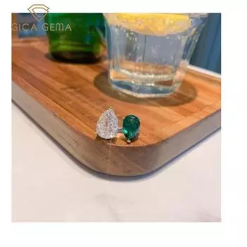 GICA Gema Серебро 925 Ювелирное Открытие Регулируемое Классическое Персонализированное Кольцо Подходит Для Женщин Изысканные Ювелирные Изделия Серебряный Подарок На Ужин На День Святого Валентина зелёный/белый