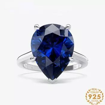 Gica Gema серебро 925 пробы 10 карат капля воды 10*14 карат индивидуальное великолепное кольцо для женщин изысканные ювелирные изделия высокого качества в подарок 5 синий