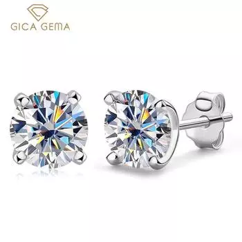 Gica Gema, серебро 925 пробы, новинка, 1 карат, четыре когтя, нежное персонализированное кольцо для женщин, изысканные классические ювелирные изделия высокого качества, подарки для свадебной вечеринки, новый тренд 925 Silver белый/золотой