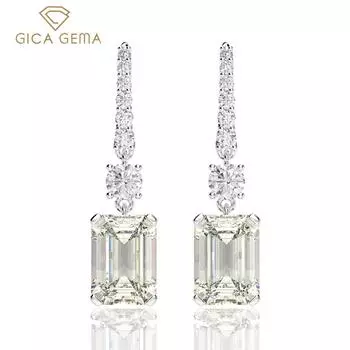 Gica Gema стерлингового серебра 925 пробы 8*11 мм серьги-капли с драгоценными камнями для женщин уникальный дизайн романтические изящные ювелирные изделия подарки для свадебной вечеринки белый