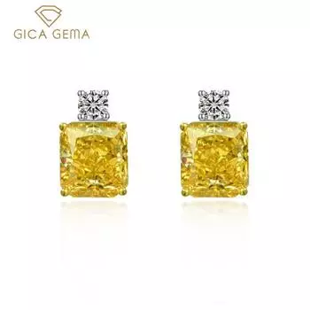 Gica Gema стерлингового серебра 925 пробы 9*10 мм циркониевые серьги-гвоздики уникальный дизайн романтические изящные украшения подарки для свадебной вечеринки 925 Silver светло-синий