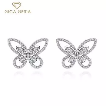 Gica Gema стерлингового серебра 925 пробы новый бант классические хит продаж серьги-гвоздики для женщин тонкий темперамент Высококачественные ювелирные изделия подарок 925 Silver белый