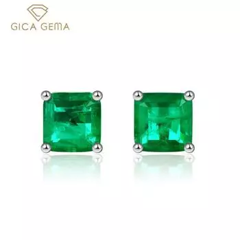 Gica Gema стерлингового серебра 925 пробы персонализированные лаконичные серьги-гвоздики квадратной формы для женщин тонкий темперамент ювелирные изделия высокого качества подарок зелёный