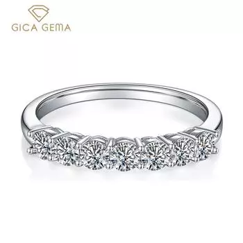 Gica Gema сверкающие обручальные кольца с муассанитом для женщин, 100% стерлинговое серебро 925 пробы, свадебные ювелирные изделия для помолвки US 4.5