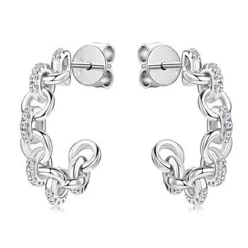 Gica Gema Temperament Simple S925 стерлингового серебра серьги-гвоздики маленькие премиум муассанитовые аксессуары для ушей Length 19.5mm золотой