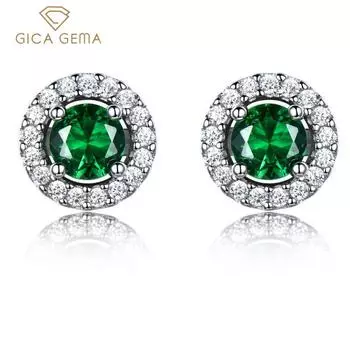 Gica Gema ювелирные изделия из стерлингового серебра S925, круглые персонализированные классические серьги-гвоздики для женщин, изысканные ювелирные изделия высокого качества, подарок на День святого Валентина 925 Silver синий