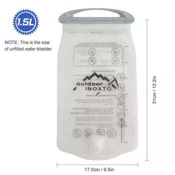 Гидратационный резервуар, герметичный резервуар для воды, резервуар для воды для хранения воды в рюкзаке для гидратации 1.5L прозрачный