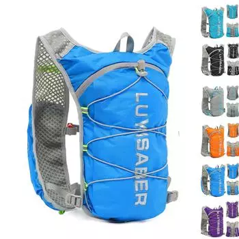 Гидрирующий набор для езды на велосипеде, рюкзак для бега, легкий увлажняющий набор, функциональный жилет для бега 2 л со светоотражающей полосой One Size чёрный