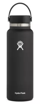 Гидрофляга для гидратации 40 унций мл с широким горлом 1,182 чёрный