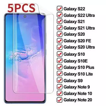 Гидрогелевая пленка для Samsung Galaxy S20 FE S21 S22 Ultra S9 S10 Plus S10E Защитная пленка для экрана Note 9 10 Lite 20 Защитная пленка S22 Ultra чистый