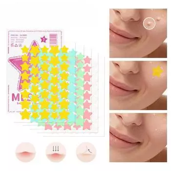 Гидроколлоидный пластырь от прыщей цветной пятиконечный звездный прозрачный невидимый восстанавливающий пластырь от прыщей 1pc