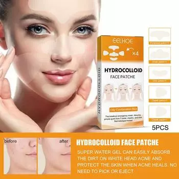 Гидроколлоидный пластырь от прыщей и прыщей для покрытия прыщей и пятен, точечные наклейки для лица и кожи 20pcs