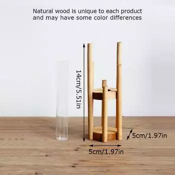 Гидропонная цветочная композиция, ваза, цветочная посуда из массива дерева, пробирка, ваза, держатель для цветов S