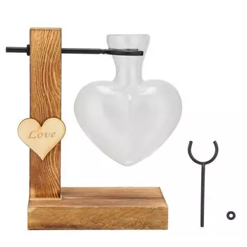 Гидропонная прозрачная стеклянная ваза, деревянная композиция из сухих цветов, контейнер для украшения рабочего стола