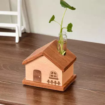 Гидропонная ваза в форме дома для цветов, украшение стола светло-коричневого