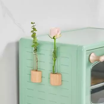 Гидропонные растения Пробирка Ваза Окно Холодильник Магнит Деревянная основа Растения Ваза для размножения Кашпо Главная