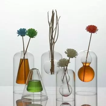 Гидропонный цветочный горшок, маленькая бутылочка, двухслойная стеклянная бутылка для ароматерапии