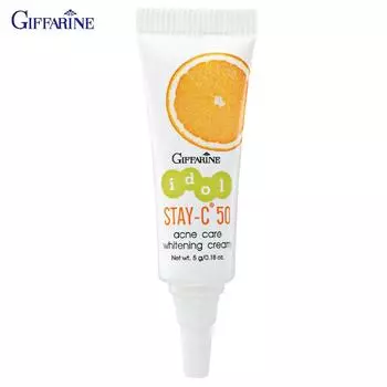 Giffarine Idol STAY-C® 50 Acne Care Whitening Cream, мягкое уменьшение потемнений и шрамов после акне, 5 г 22204 5 g