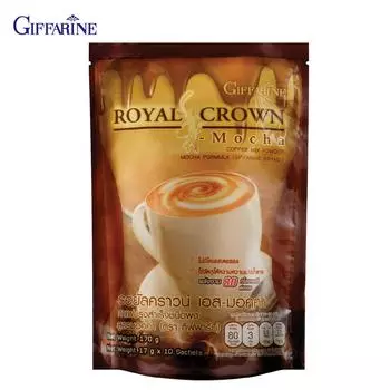 Giffarine Royal Crown S-Mocha, Кофейная смесь, порошковая формула мокко, 17 г по 10 пакетиков 41216 17 g x 10 Sachets