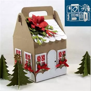 Gift Box Frame Metal Cut Dies Stencils For Scrapbooking Stamp/Photo Album Decorative Embossing DIY Paper Cards One Size серебряный