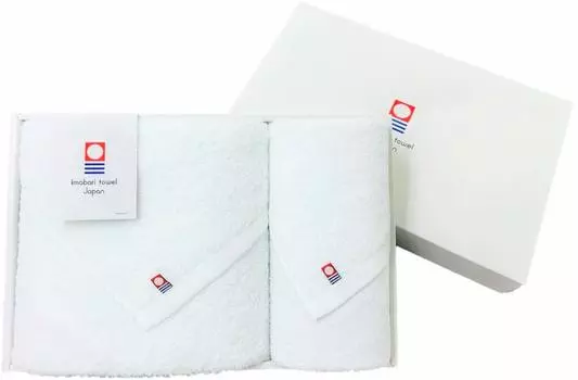 Gift Face Towel Bath Towel Box Imabari Towel Brand Certified OSK Solid White & (1 Set) - Series, 100% Cotton, белый