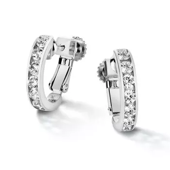 Gift from New York Earrings for Platinum Hoop Gift Women, Earrings, Hypoallergenic, Brand, Women, платиновый