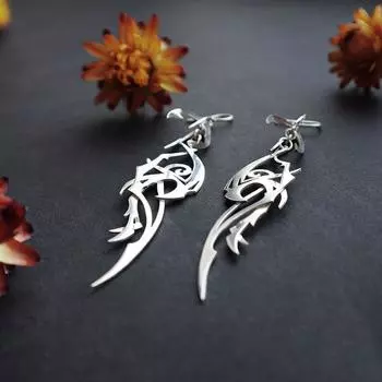 Gift Gothic Long Pendant Women Zircon Earrings Ear Drop Rhinestone Korean Style Dangle Earrings синий