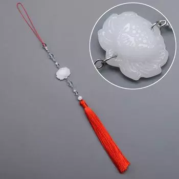 Gift Imitation Lotus Pendant Imitation Hanging Hanfu Tassel Pendant Waist Pendant red-lotus