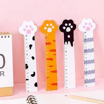 Gift Office School Supplies Drawing Tool Measuring Tool Straight Ruler Cat Claw Ruler Cartoon 2
