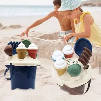 Подарочный интерактивный игровой дом для родителей и детей, инструмент для копания песка, лопата, грабли, форма для мороженого, ведро для воды, набор игрушек с песком