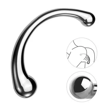 Giftoyou Анальная пробка с двумя головками, дилдо из нержавеющей стали, анальное развитие, стимуляция простаты и точки G, унисекс, товары SM, вставки, товары для взрослых