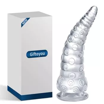 Giftoyou Dildo Anal Plug Squid Shape Transparent Soft Material High Elasticity Safe Durable Fully Waterproof For Masturbation Unisex Adult Goods Adult
