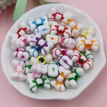 Gifts Handmade Shell Loose Beads Snowflakes Jewelry Gilrs Bracelet Acrylic Women Necklace 50Pcs DIY Flower Accessories Crown/14*11mm