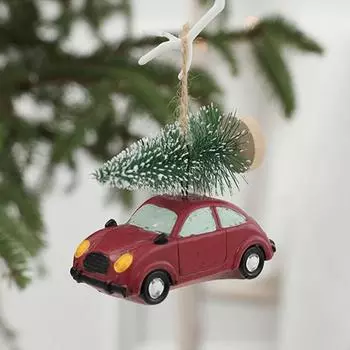 Gifts Hanging Christmas Car Model Pendant Christmas Tree Resin Desktop Ornament Statue Figure Car Miniature Xmas Decoration