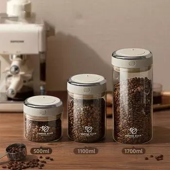 Gifts Large Capacity Coffee Sealed Tank Bean Storage Container Storage Tool Vacuum Coffee Storage Tank Wake-up Beans Storage Jar чёрный