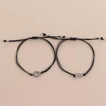 Gifts Lovers Sun Moon Hand-woven Bracelets Braided Hand Ropes Couple Bracelets Fashion Jewelry золотой