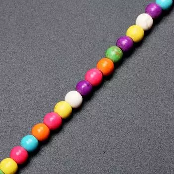 Gifts Mixed Color 1 String Bracelet Random Color Keychain Loose Beads Necklace Handmade Turquoise For Jewelry Making DIY Material Round 4/6/8/10/12mm 6mm