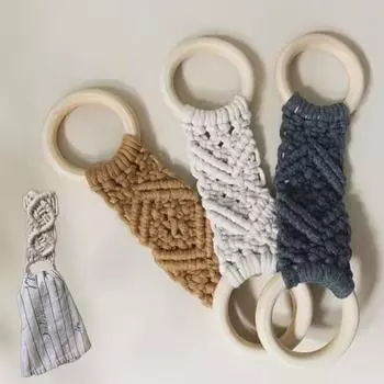 Gifts Nordic Style Hand-woven Towel Hanging Ring Boho Ornaments Towel Ring Ornaments Macrame Towel Ring Decorative Towel Rack белый