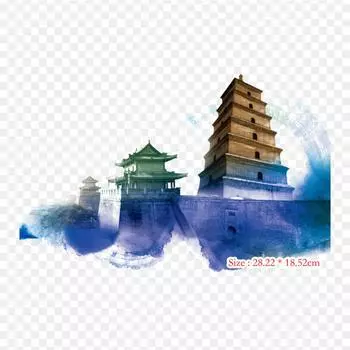 Гигантская дикая пагода, термопереносная печать, виниловые нашивки, наклейки для одежды, аппликации «сделай сам», моющиеся нашивки