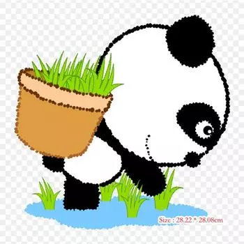 Гигантская панда, красная панда, термопереносная печать, виниловые нашивки, наклейки для одежды, аппликации «сделай сам», моющиеся нашивки