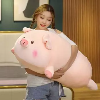 Гигантская плюшевая длинная подушка в виде собаки-хаски, мягкая подушка для сна, милый кролик, медведь, плюшевые игрушки, подарок для девочки-малыша Kawaii 80cm no liner