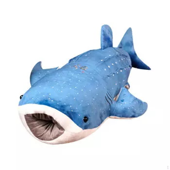 Гигантская плюшевая игрушка акула для детей, мягкий подарок для животных домой 55cm синий